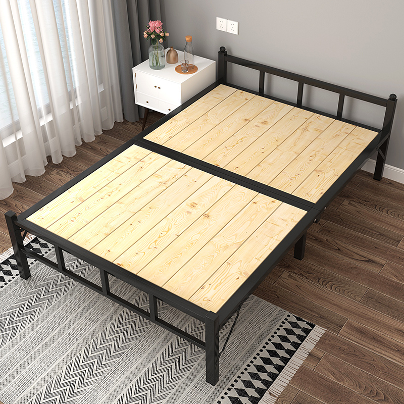 折叠床单人双人实木便携活动床1.2米家用午睡简易铁架行军硬板床