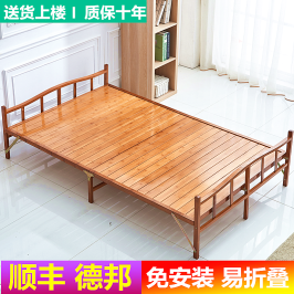 竹床折叠床单人双人家用1.2简易1.5出租房竹子1米儿童午休午睡床